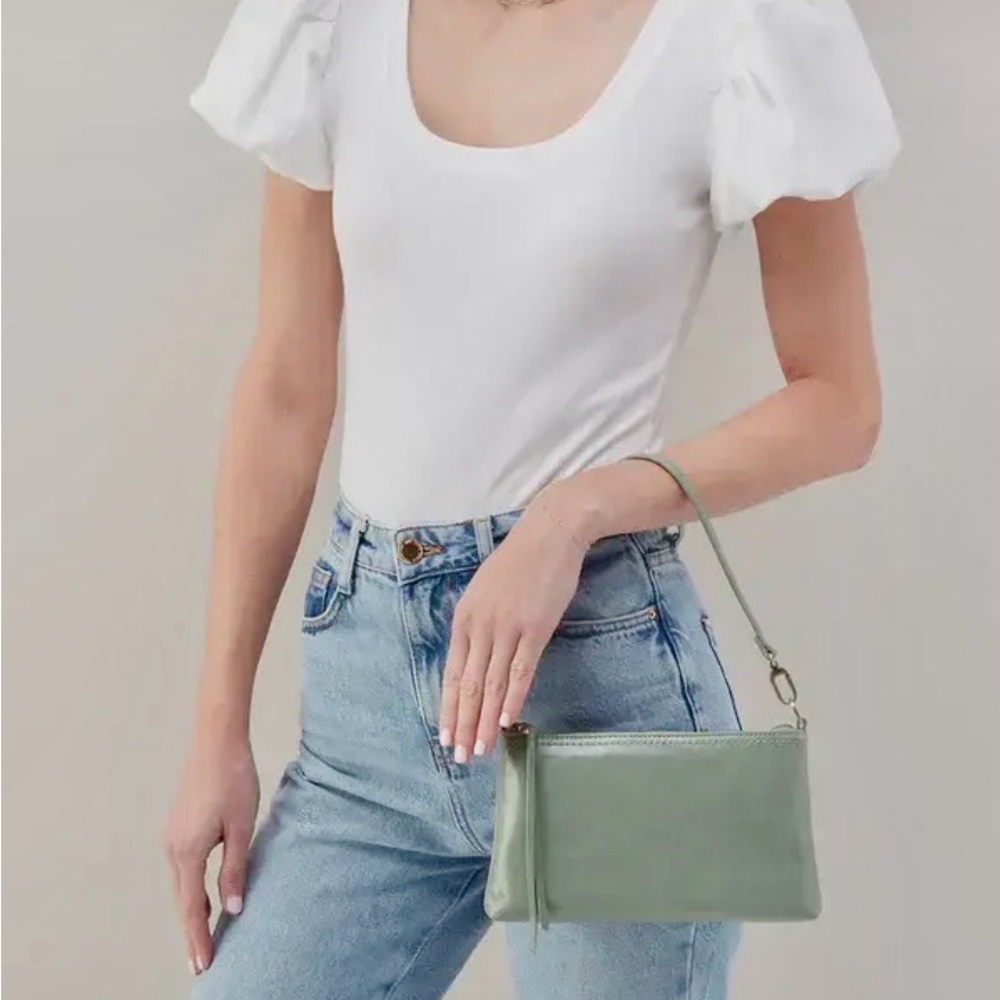 HOBO Jade Darcy Crossbody Leather Bag NWT 💚 - Picture 14 of 16